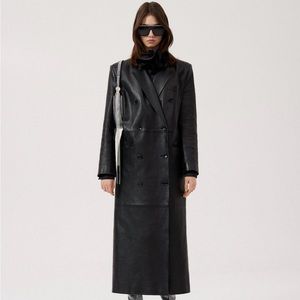 $4000 Magda Butrym Leather Trench Coat Sz.36